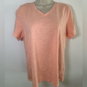 Talbots petites Peach V-Neck T-Shirt size petite large